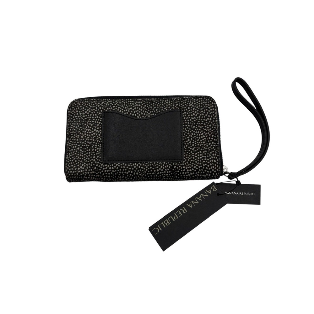 Banana Republic Black and Gray Wristlet Clutch